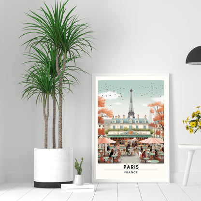 Impression Paris | Affiche de Voyage Paris | Impression de Voyage Paris, France | Affiche Tour Eiffel Paris