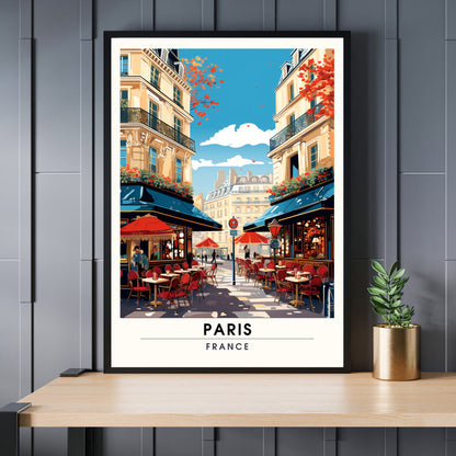 Impression Paris | Affiche de Voyage Paris | Impression de Voyage Paris, France | Un café à Paris