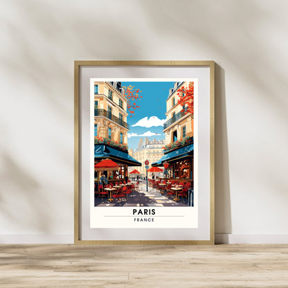 Impression Paris | Affiche de Voyage Paris | Impression de Voyage Paris, France | Un café à Paris