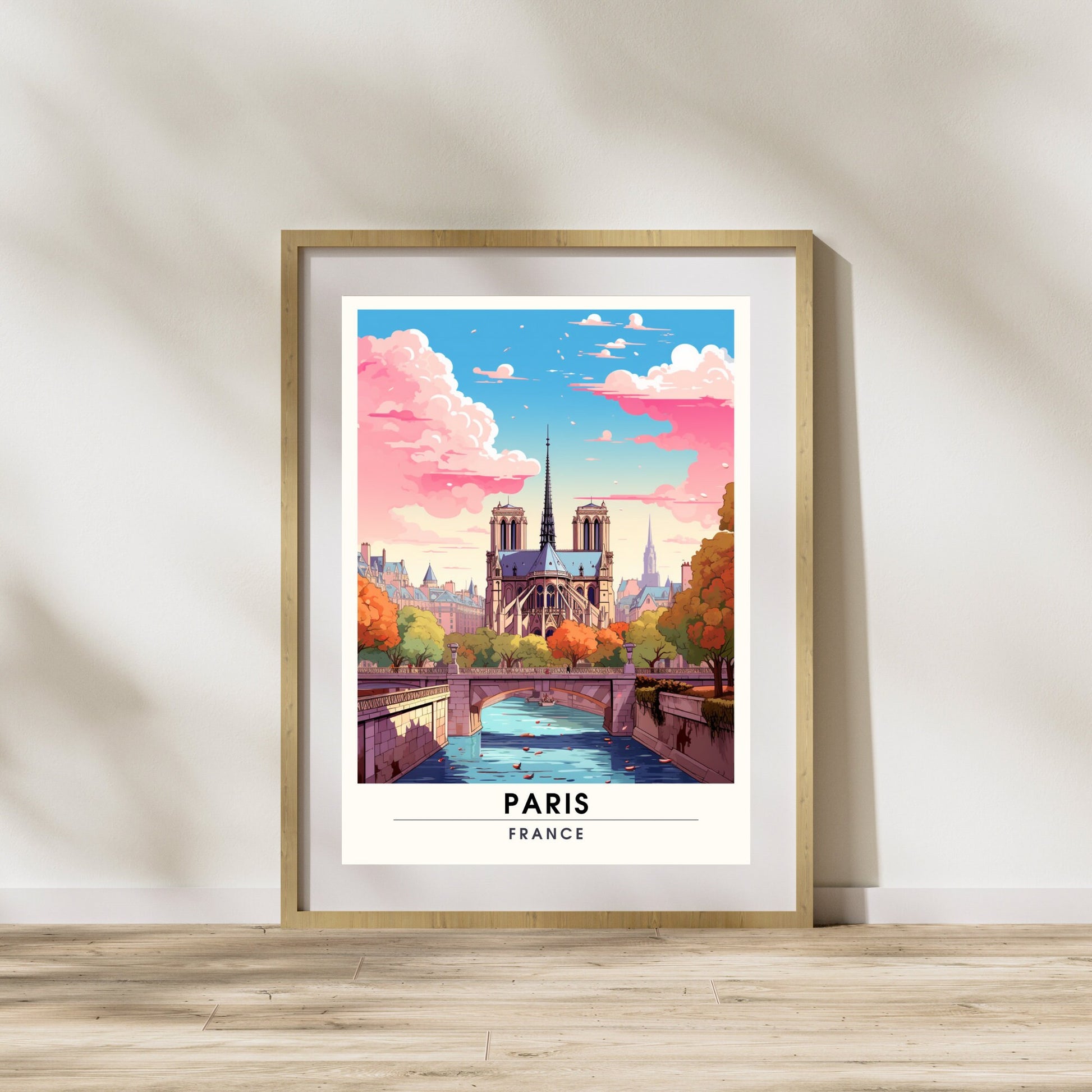 Impression Paris | Affiche de Voyage Paris | Impression de Voyage Paris, France | affiche Notre Dame de Paris