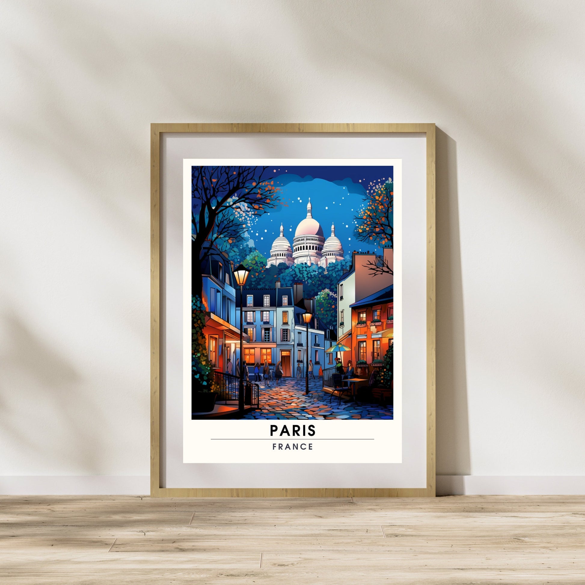 Impression Paris Montmartre | Affiche de Voyage Paris | Impression de Voyage Paris, France | Sacré-Cœur