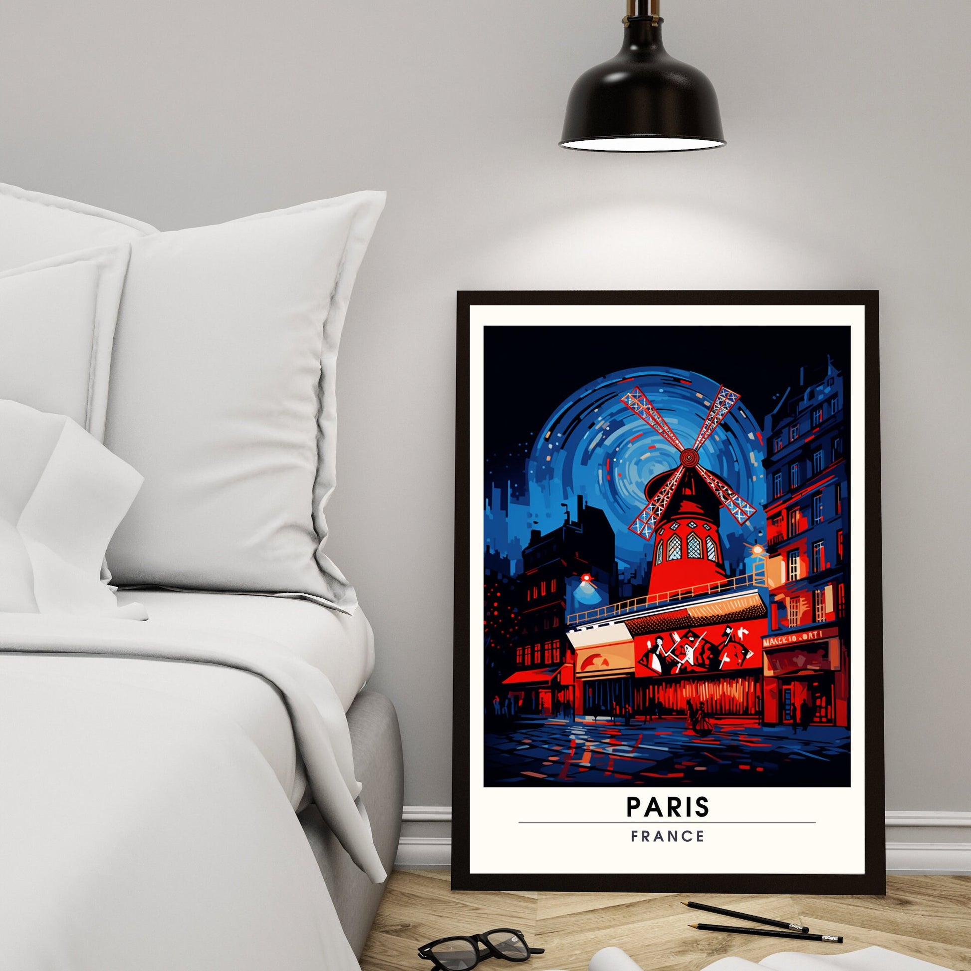 Impression Paris | Affiche de Voyage Paris | Impression de Voyage Paris, France | Moulin Rouge