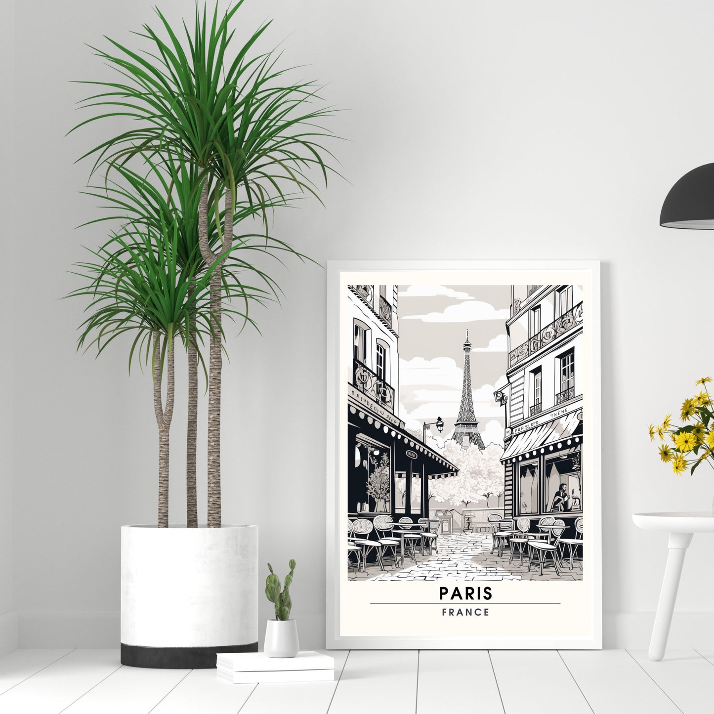 Impression Paris | Impression de Voyage Paris Noir et Blanc | Affiche noir et blanc