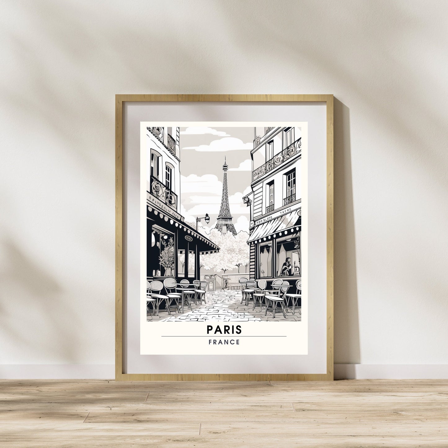 Impression Paris | Impression de Voyage Paris Noir et Blanc | Affiche noir et blanc