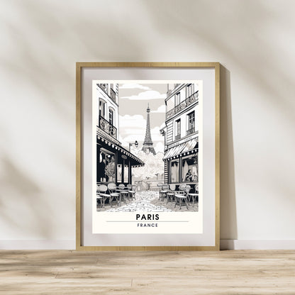 Impression Paris | Impression de Voyage Paris Noir et Blanc | Affiche noir et blanc