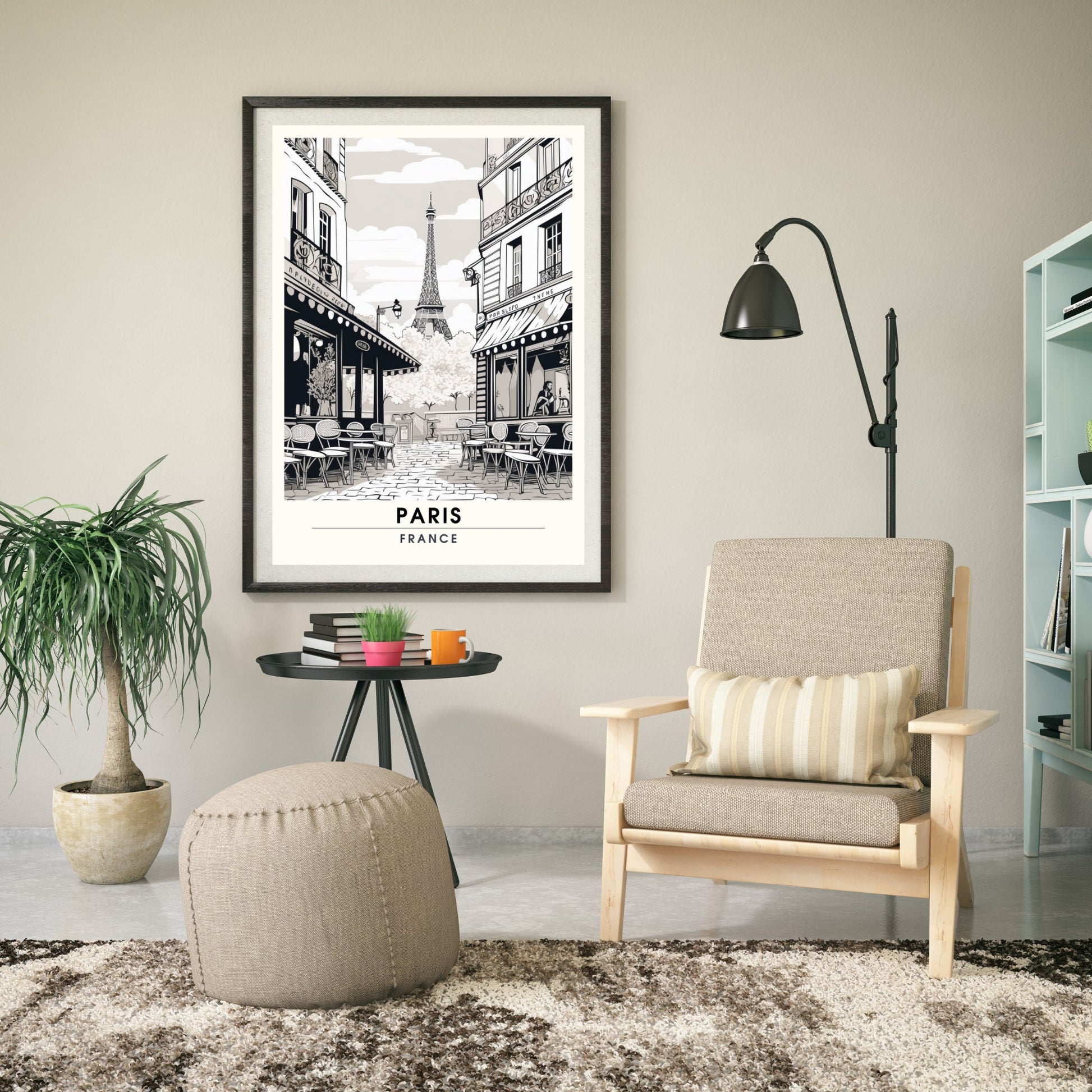 Impression Paris | Impression de Voyage Paris Noir et Blanc | Affiche noir et blanc