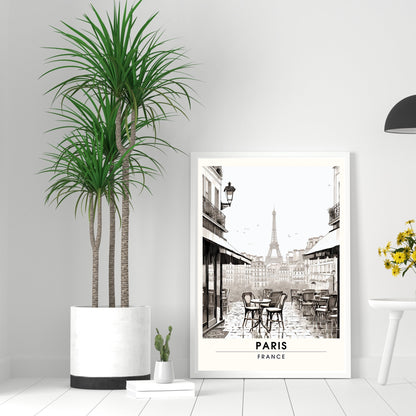 Impression Paris noir et blanc | Impression de Voyage Noir et Blanc | Affiche vintage | Affiche noir et blanc