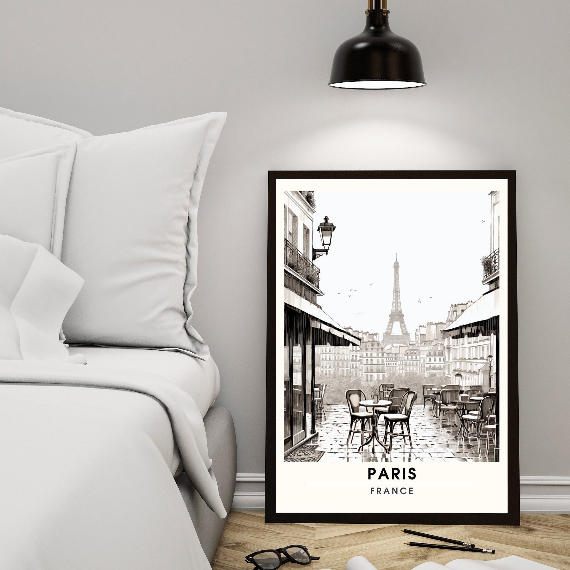 Impression Paris noir et blanc | Impression de Voyage Noir et Blanc | Affiche vintage | Affiche noir et blanc