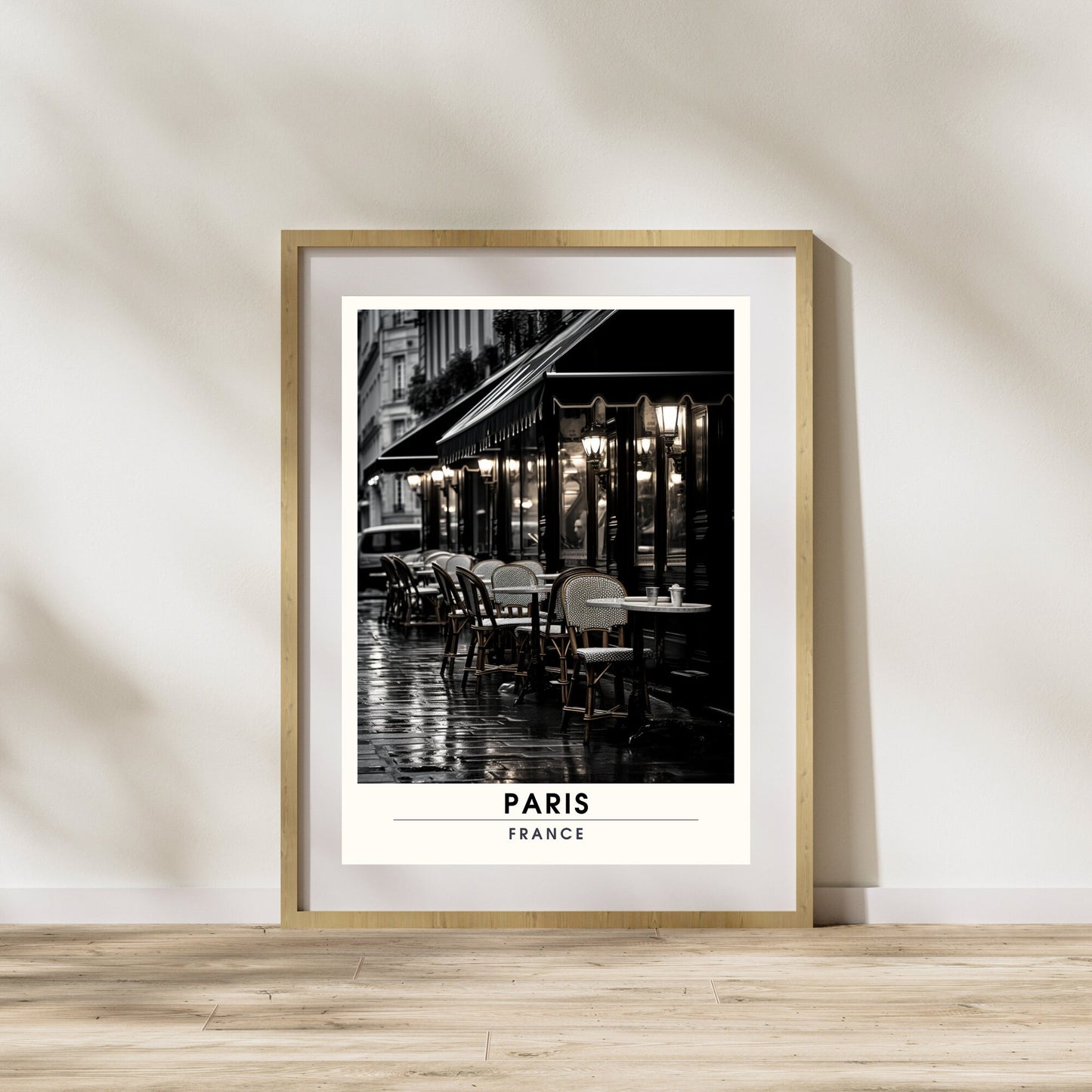 Affiche Paris | Impression de Voyage Paris Noir et Blanc | Café parisien