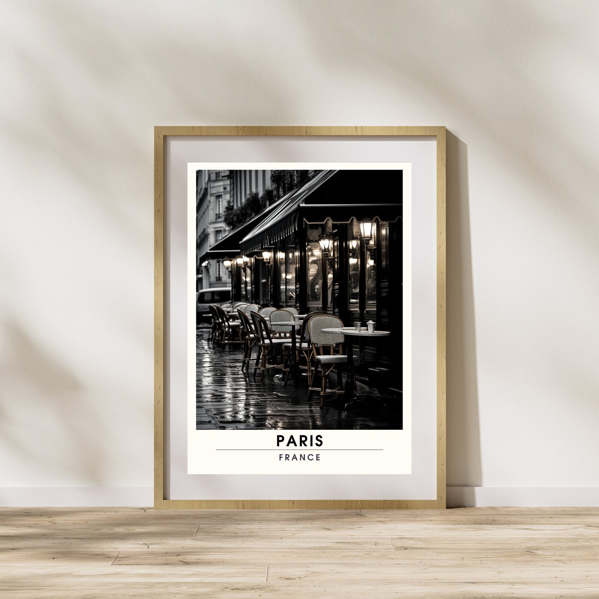 Affiche Paris | Impression de Voyage Paris Noir et Blanc | Café parisien