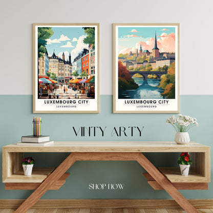 Impression Luxembourg | Affiche de Voyage Luxembourg ville | Affiche Luxembourg