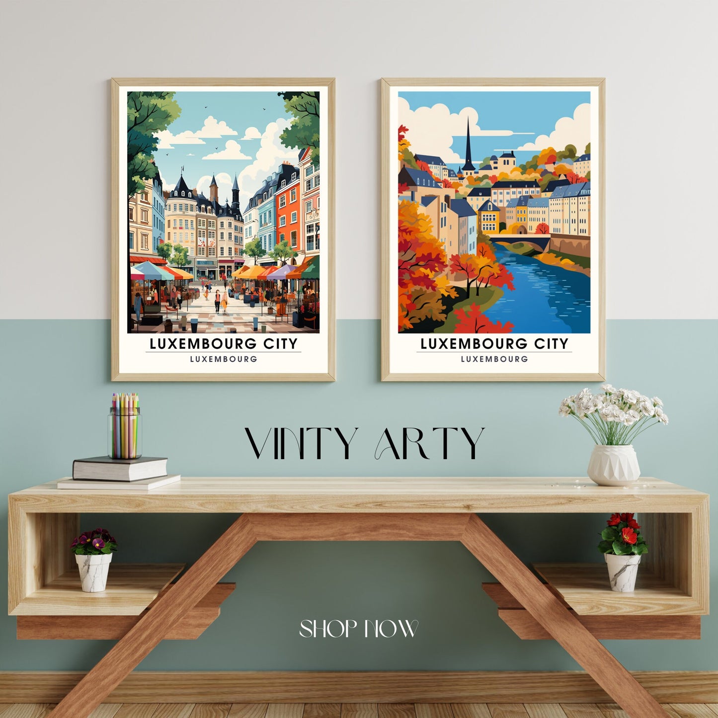 Impression Luxembourg | Affiche Luxembourg ville | style art