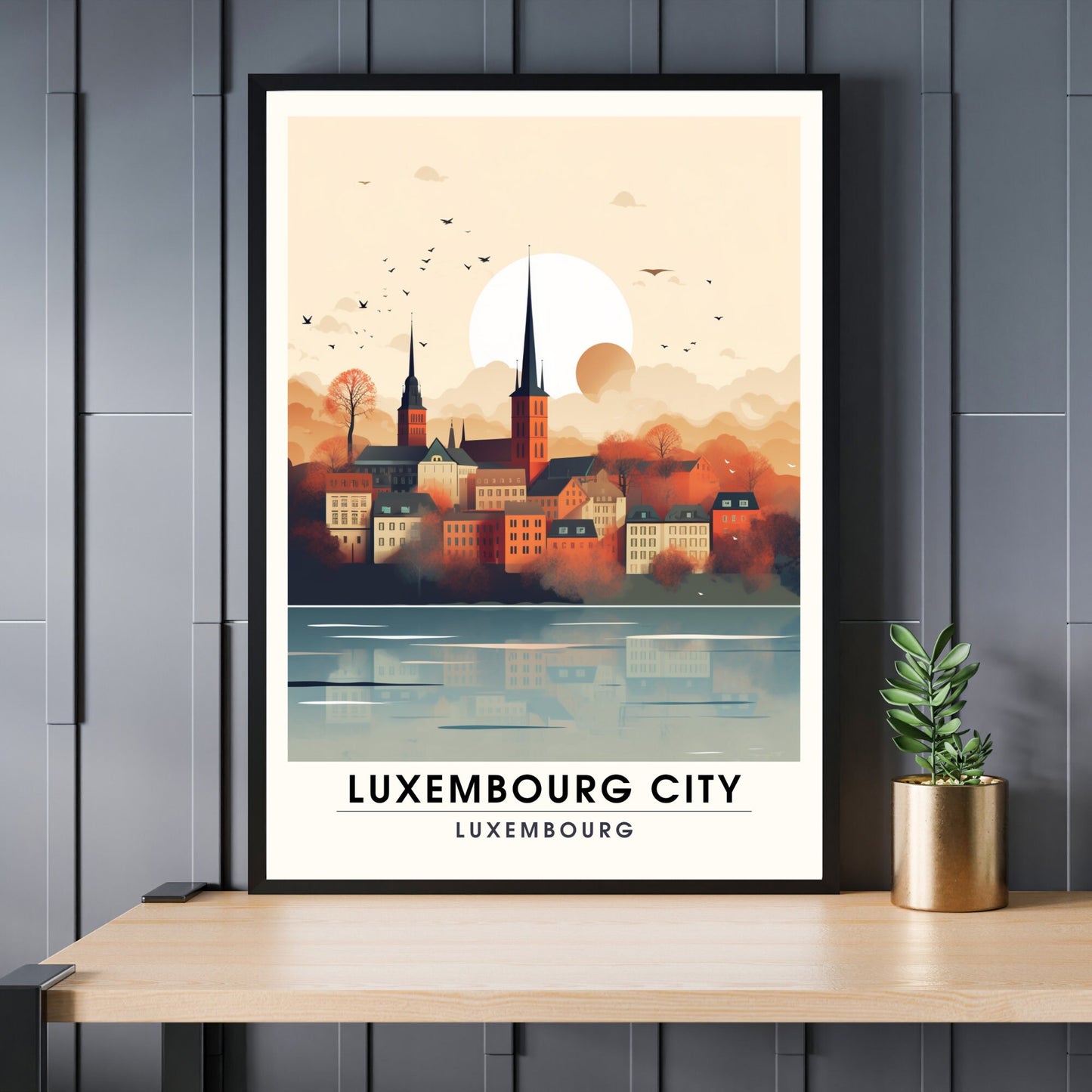 Impression Luxembourg | Affiche de Voyage Luxembourg ville | Voyage exceptionnel à Luxembourg