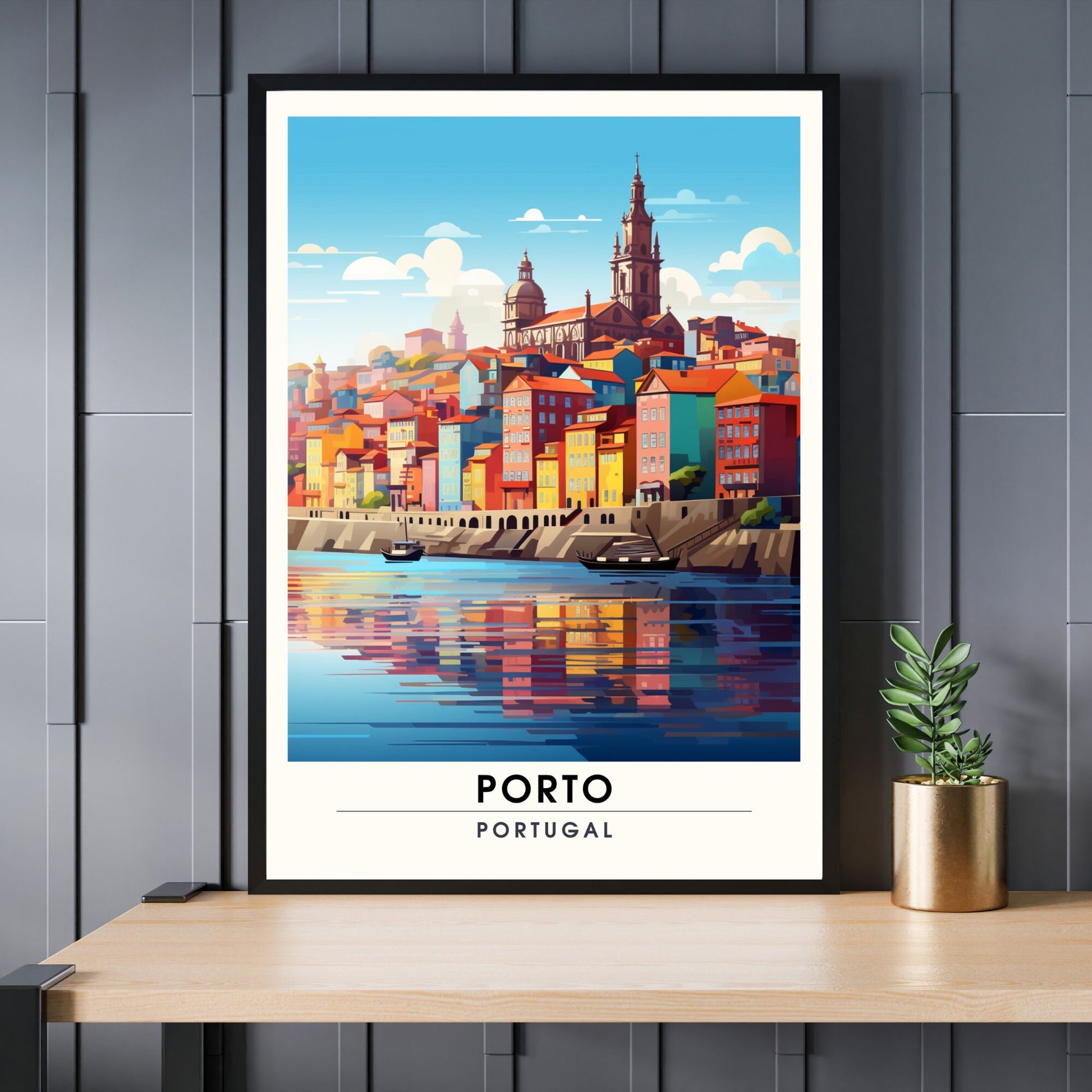 Impression Porto, Portugal | Affiche de Voyage Porto | Affiche Portugal | affiche colorée de voyage