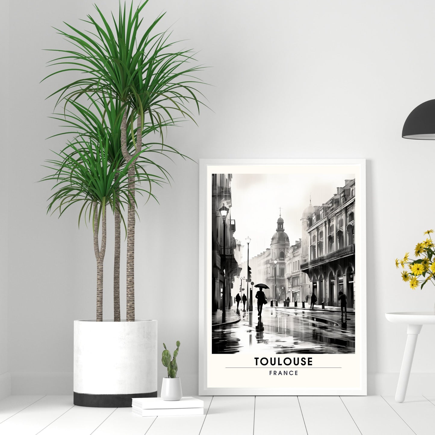 Impression Toulouse | Affiche de Voyage Toulouse | Affiche Toulouse noir et blanc