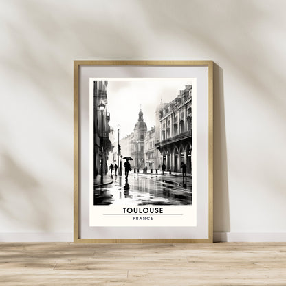 Impression Toulouse | Affiche de Voyage Toulouse | Affiche Toulouse noir et blanc