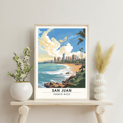 Impression San Juan, Porto Rico | Affiche de Voyage San Juan | Affiche Porto Rico plage