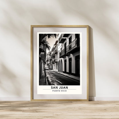 Impression San Juan, Porto Rico | Affiche de Voyage San Juan | Affiche Porto Rico Noir et blanc