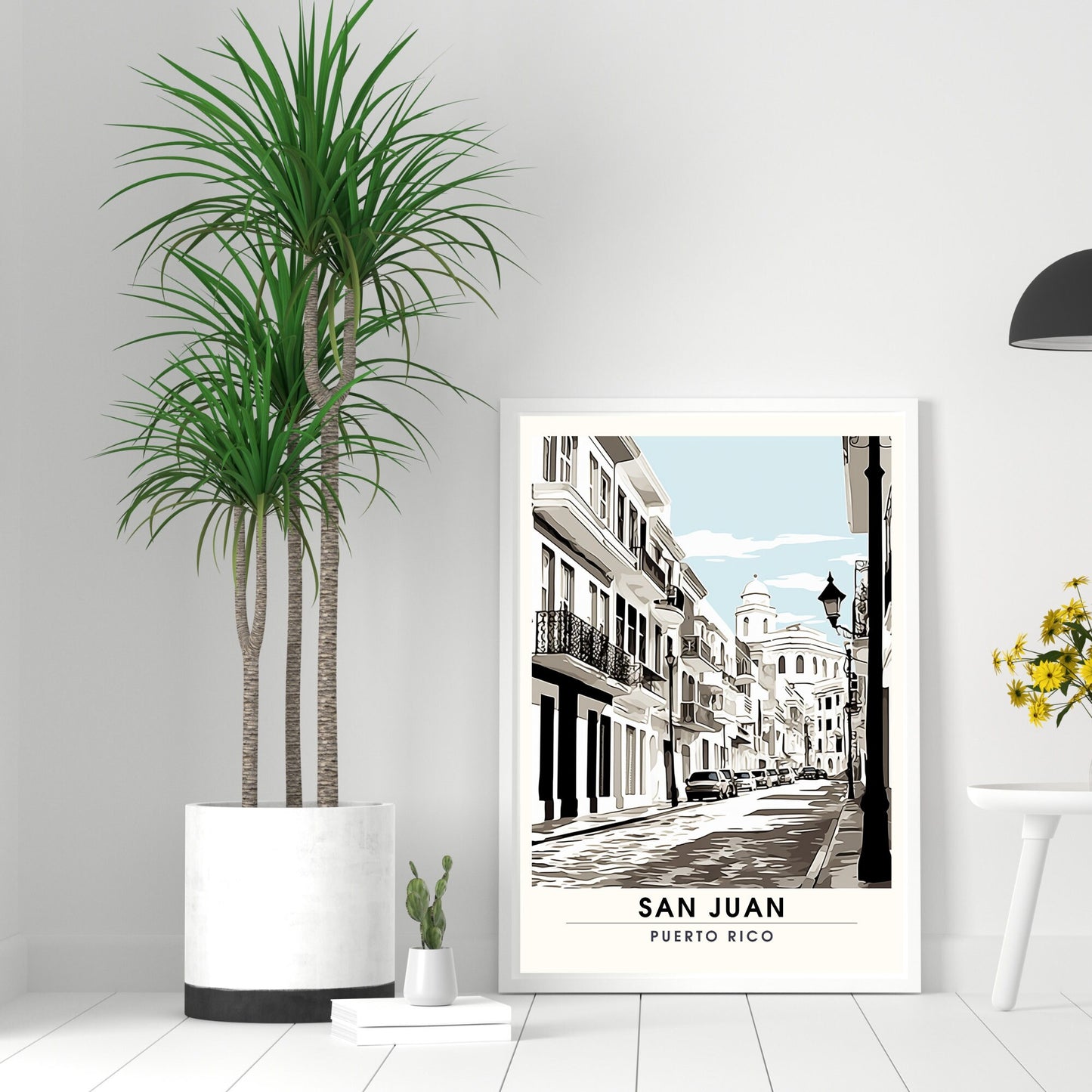 Impression San Juan, Porto Rico | Affiche de Voyage San Juan | Affiche Noir et blanc