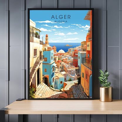 Affiche Alger | Affiche de voyage Alger | Affiche Casbah d'Alger | Affiche Algérie