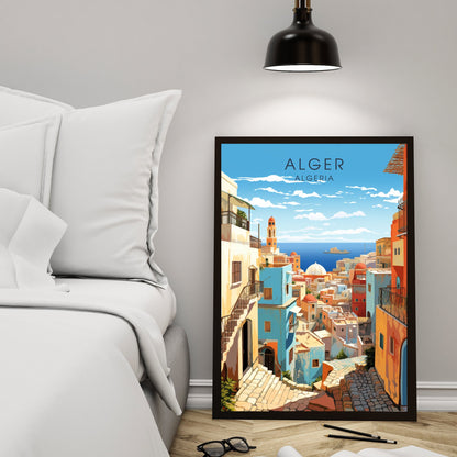 Affiche Alger | Affiche de voyage Alger | Affiche Casbah d'Alger | Affiche Algérie