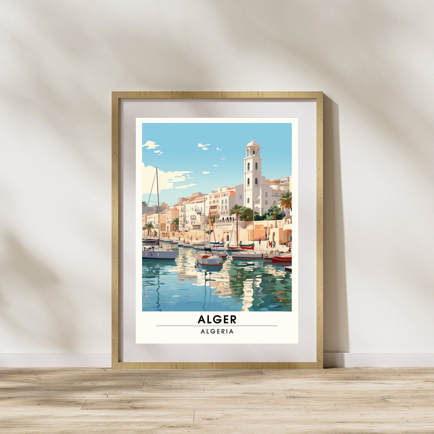 Affiche Alger | Affiche de voyage Alger | Affiche port d'Alger | Impression Algérie