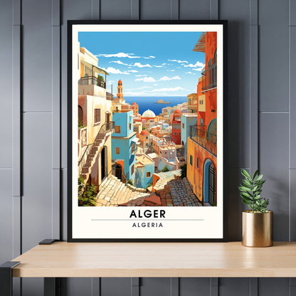 Affiche Alger | Affiche de voyage Alger | Affiche Casbah d'Alger | Impression Algérie