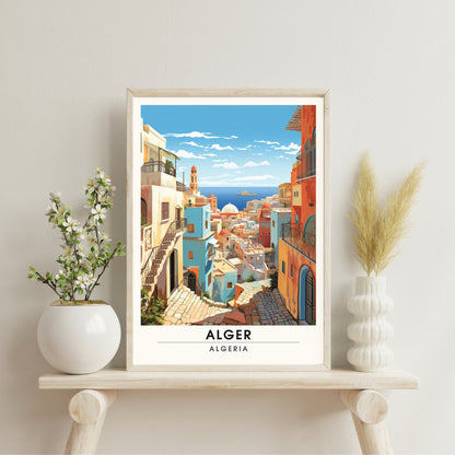 Affiche Alger | Affiche de voyage Alger | Affiche Casbah d'Alger | Impression Algérie