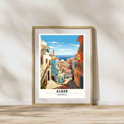 Affiche Alger | Affiche de voyage Alger | Affiche Casbah d'Alger | Impression Algérie