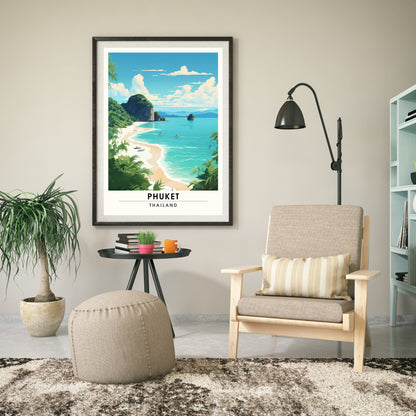 Affiche Phuket | Impression de voyage Phuket | Affiche Thaïlande | Phuket, Thaïlande