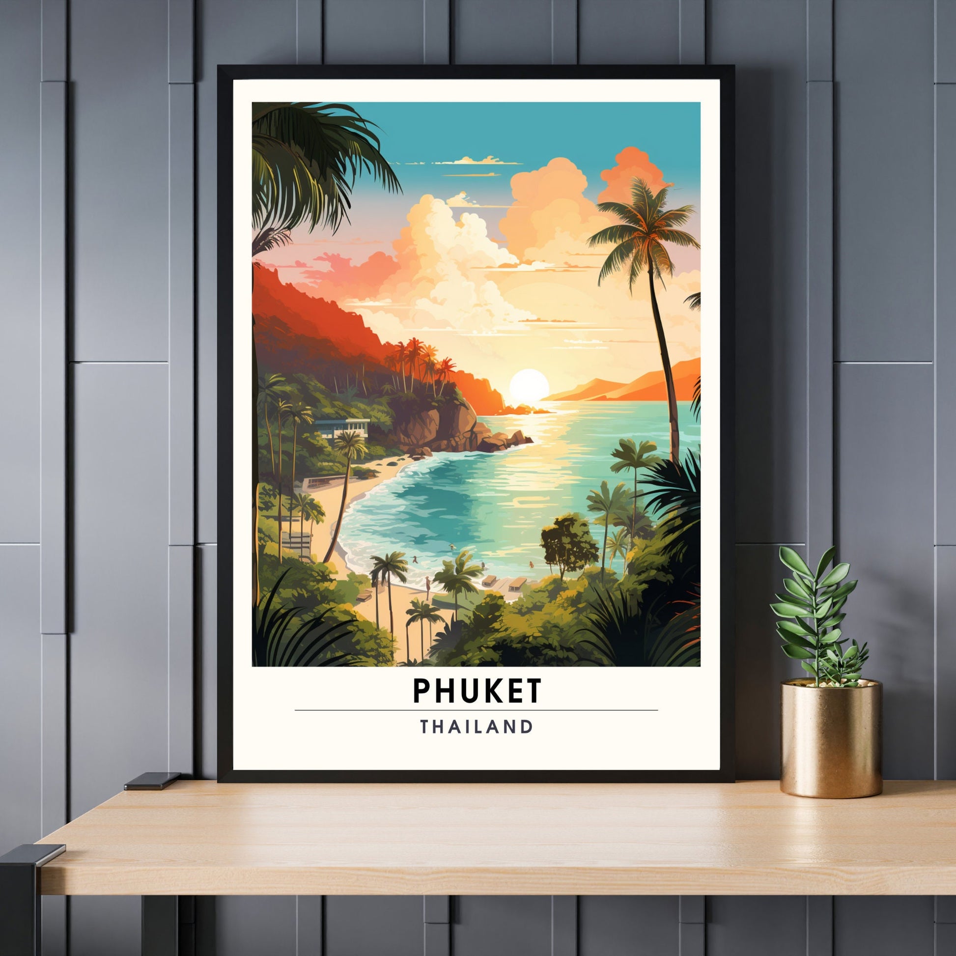 Affiche de voyage Phuket | Impression de voyage Phuket | Affiche Thaïlande | Phuket, Thaïlande