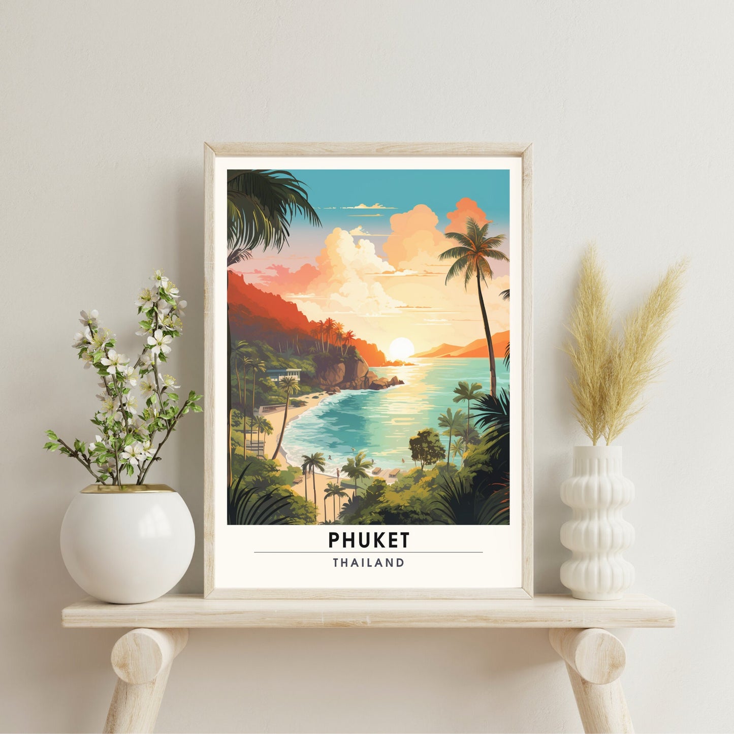 Affiche de voyage Phuket | Impression de voyage Phuket | Affiche Thaïlande | Phuket, Thaïlande