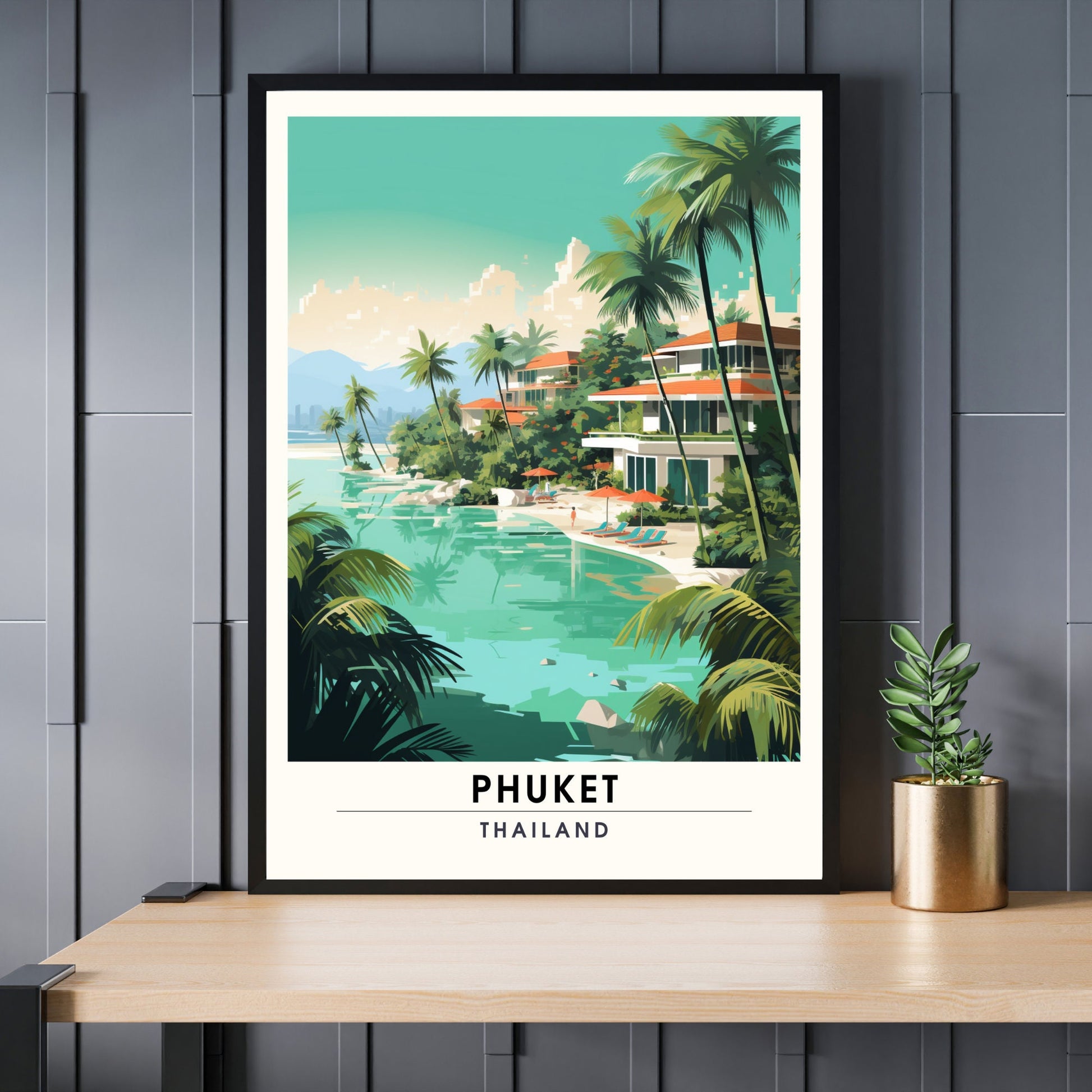 Affiche de voyage Phuket | Impression de voyage Phuket | Affiche Thaïlande | Affiche Phuket plage