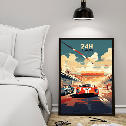 Impression 24H le Mans | Affiche voiture | Affiche course automobile vintage