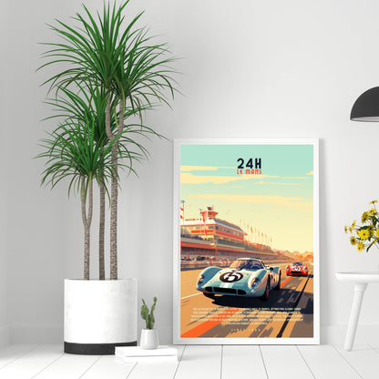 Affiche 24H le Mans | Impression voiture vintage | Affiche Vintage