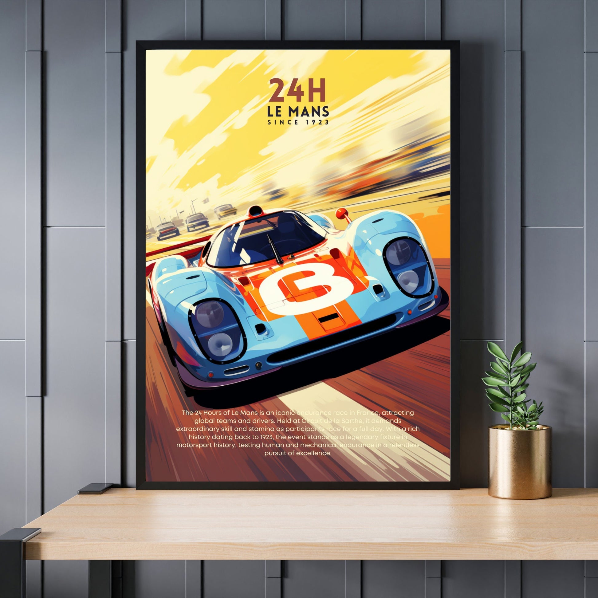 Impression 24H le Mans | Impression voiture vintage | Affiche Porsche 917