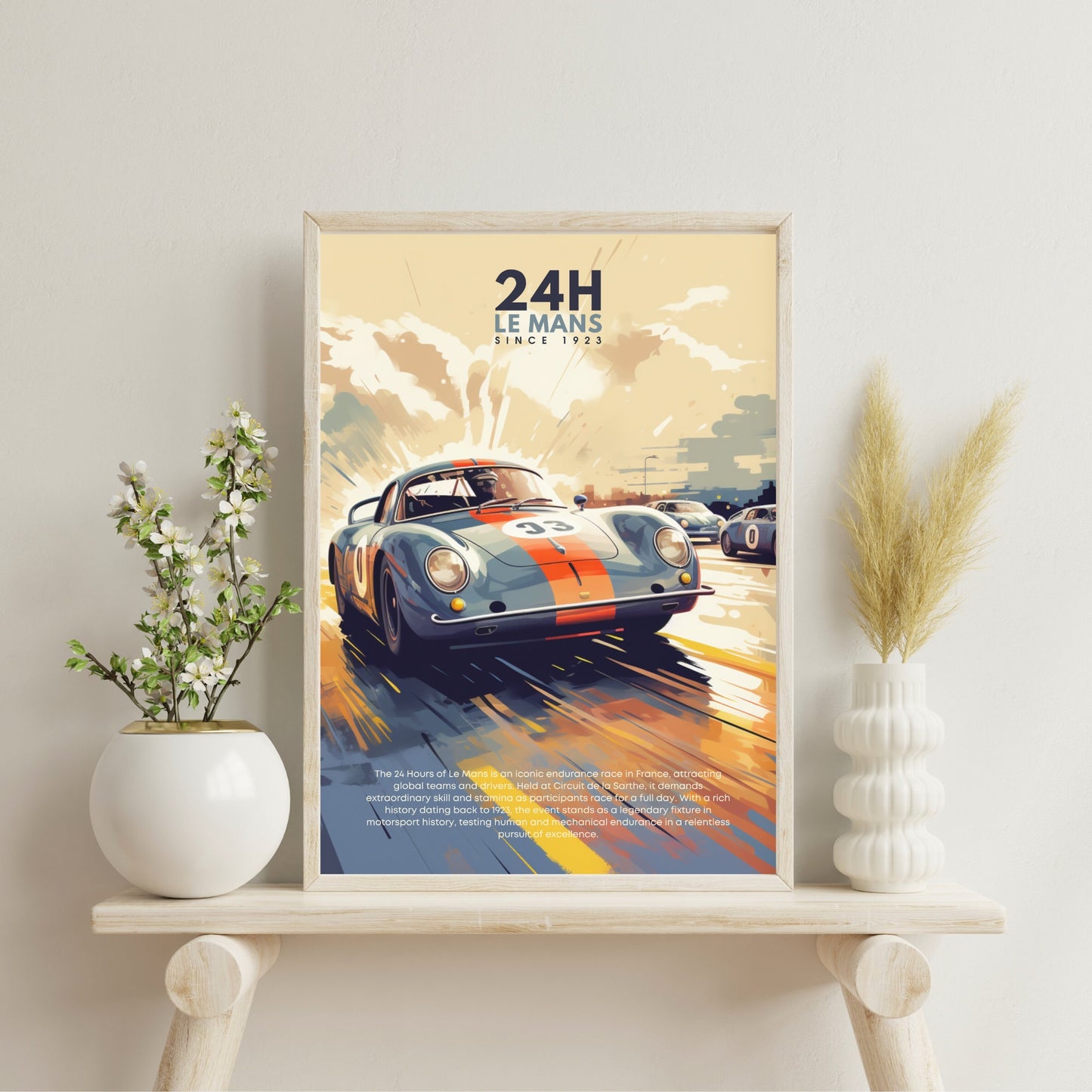 Impression 24H le Mans | Impression voiture vintage | Affiche 24H le Mans vintage