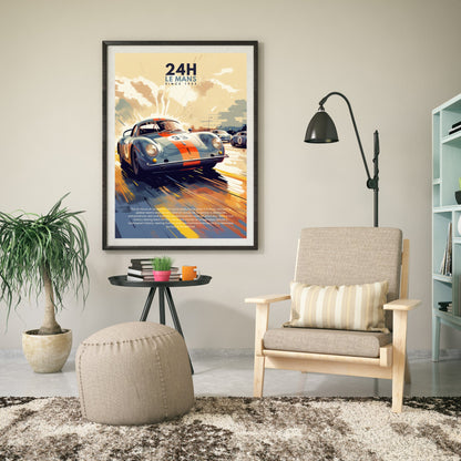 Impression 24H le Mans | Impression voiture vintage | Affiche 24H le Mans vintage