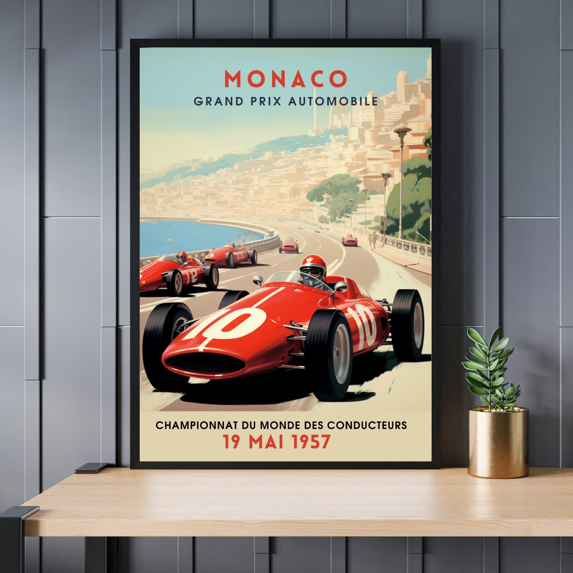 Impression Grand Prix de Formule 1 de Monaco | Impression voiture vintage | Affiche Monaco | Monaco Grand prix