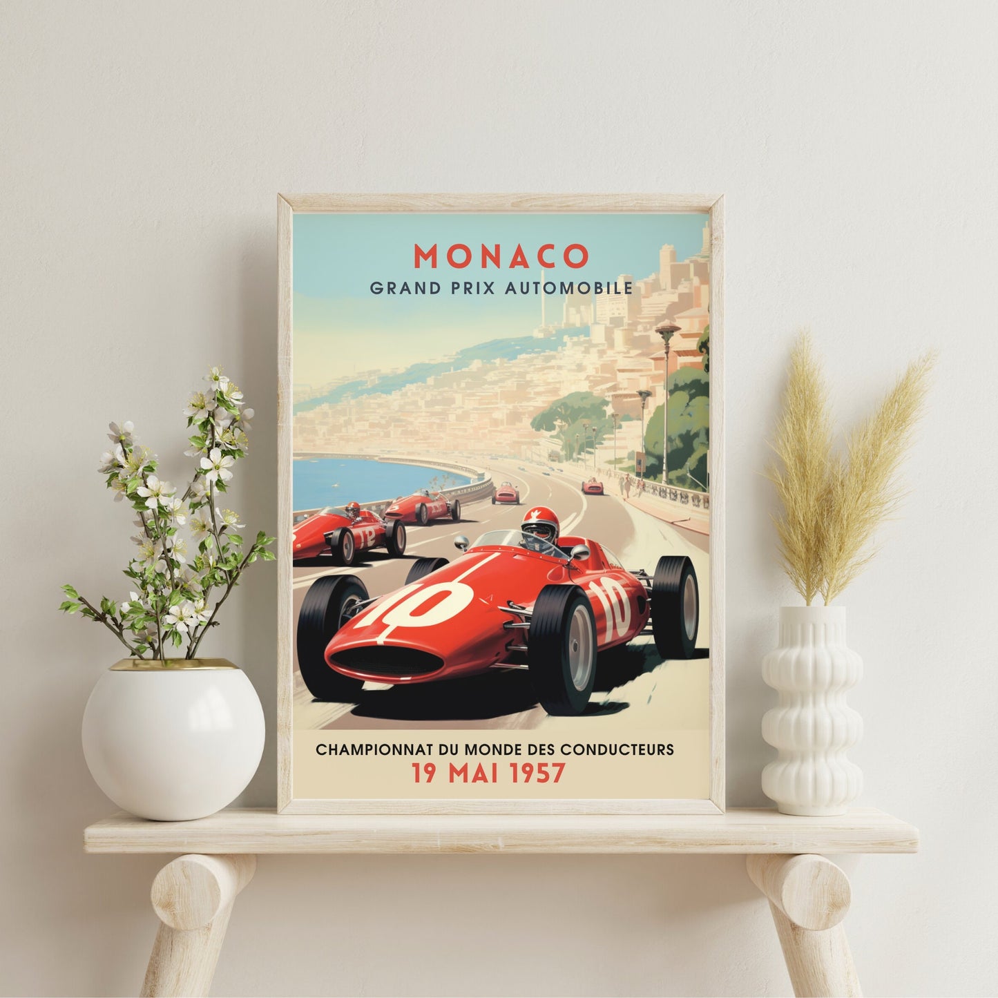 Impression Grand Prix de Formule 1 de Monaco | Impression voiture vintage | Affiche Monaco | Monaco Grand prix