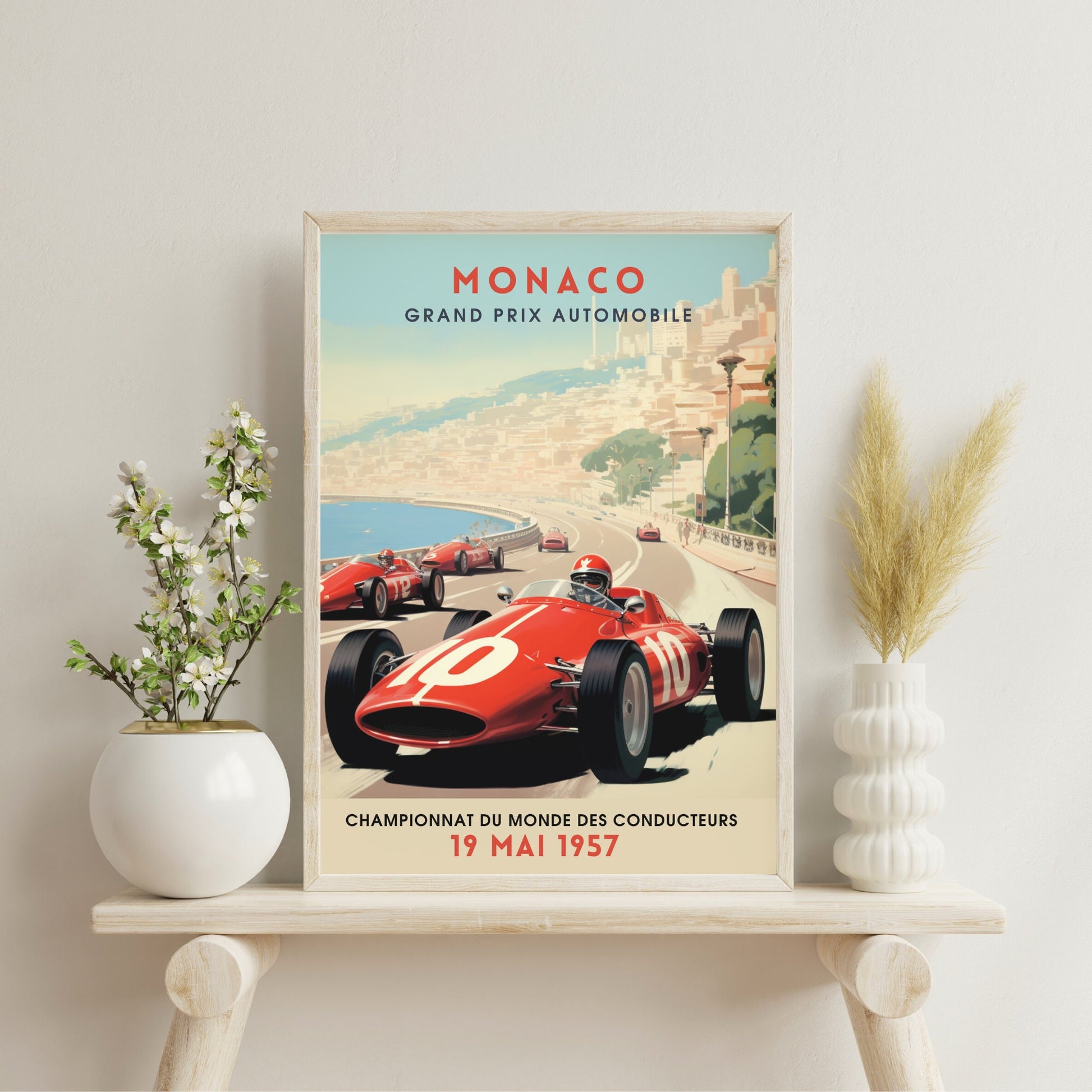 Impression Grand Prix de Formule 1 de Monaco | Impression voiture vintage | Affiche Monaco | Monaco Grand prix