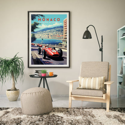 Impression Monaco Grand prix | Impression voiture vintage | Affiche Monaco |