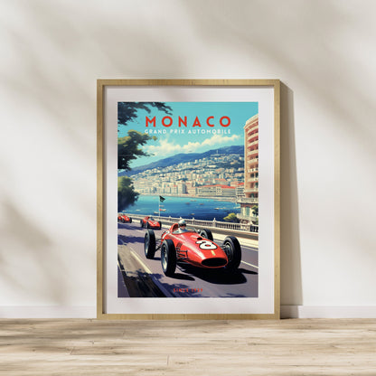 Impression Monaco Grand prix | Impression voiture vintage | Affiche Monaco |