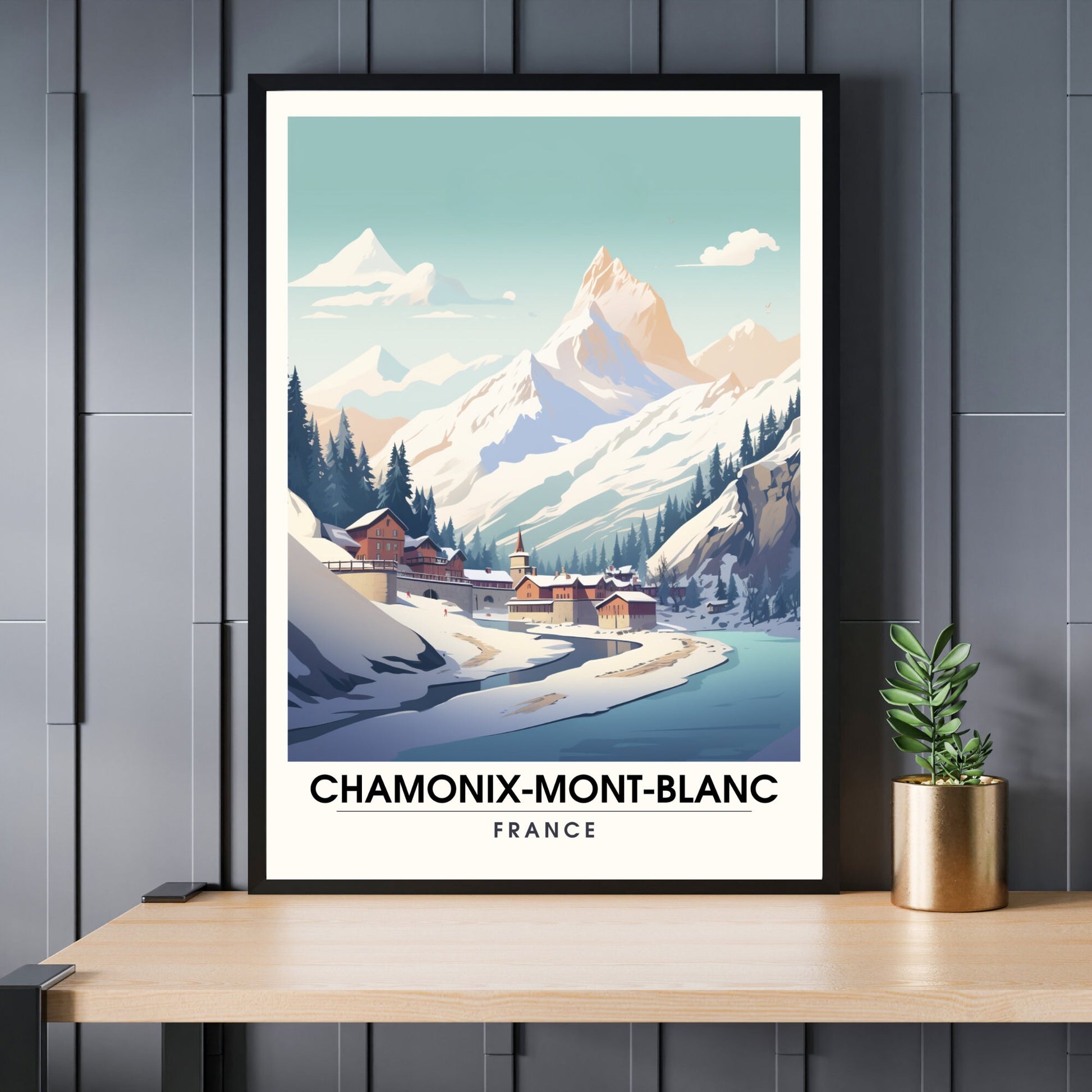 Affiche Chamonix-Mont-Blanc | Affiche Chamonix | Impression Chamonix-Mont-Blanc| Affiche ski