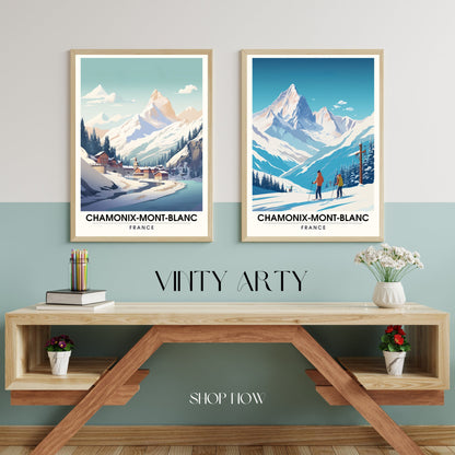 Affiche Chamonix-Mont-Blanc | Affiche Chamonix | Impression Chamonix-Mont-Blanc| Affiche ski