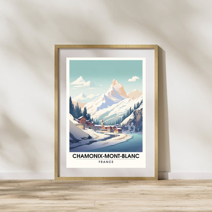 Affiche Chamonix-Mont-Blanc | Affiche Chamonix | Impression Chamonix-Mont-Blanc| Affiche ski