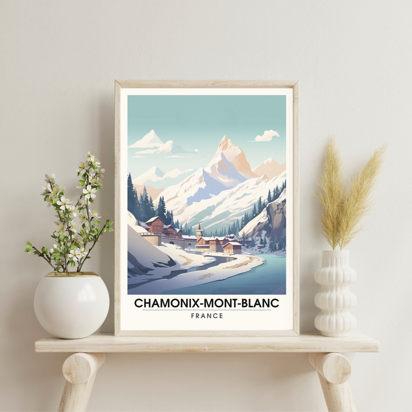 Affiche Chamonix-Mont-Blanc | Affiche Chamonix | Impression Chamonix-Mont-Blanc| Affiche ski