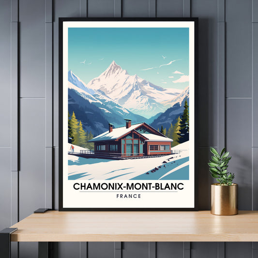 Impression de voyage Chamonix-Mont-Blanc | Affiche Chamonix | Chamonix-Mont-Blanc, | Affiche Ski