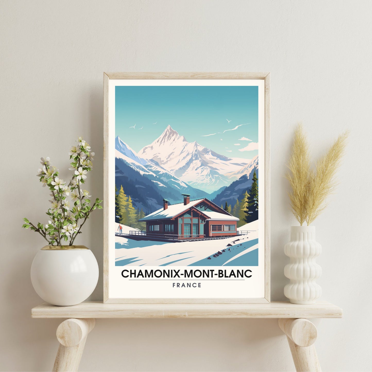 Impression de voyage Chamonix-Mont-Blanc | Affiche Chamonix | Chamonix-Mont-Blanc, | Affiche Ski