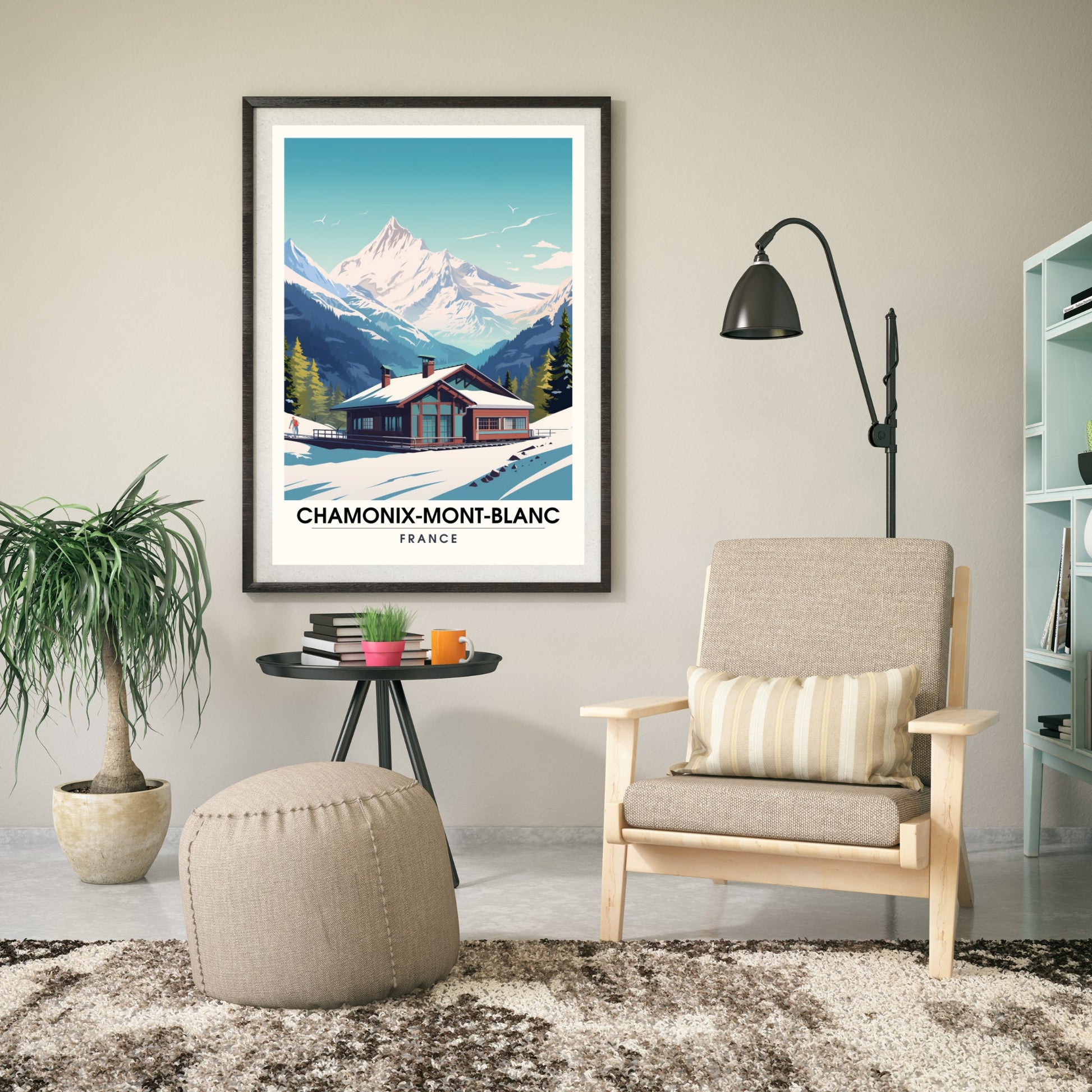 Impression de voyage Chamonix-Mont-Blanc | Affiche Chamonix | Chamonix-Mont-Blanc, | Affiche Ski